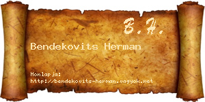 Bendekovits Herman névjegykártya